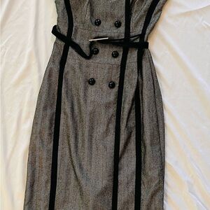 Karen Millen Gray fitted Sheath Dress Work
